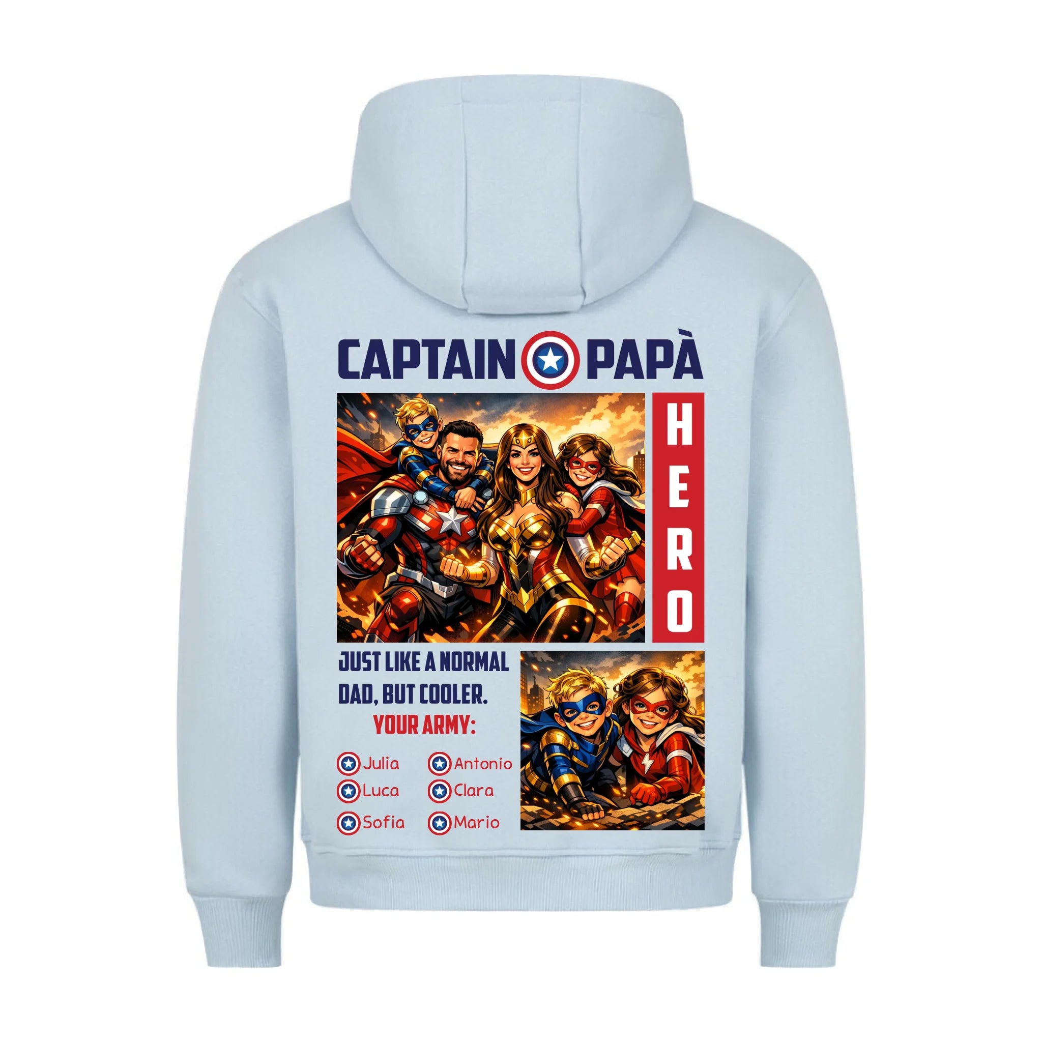 CAPTAIN PAPA - Felpa personalizzabile con stampa sul retro