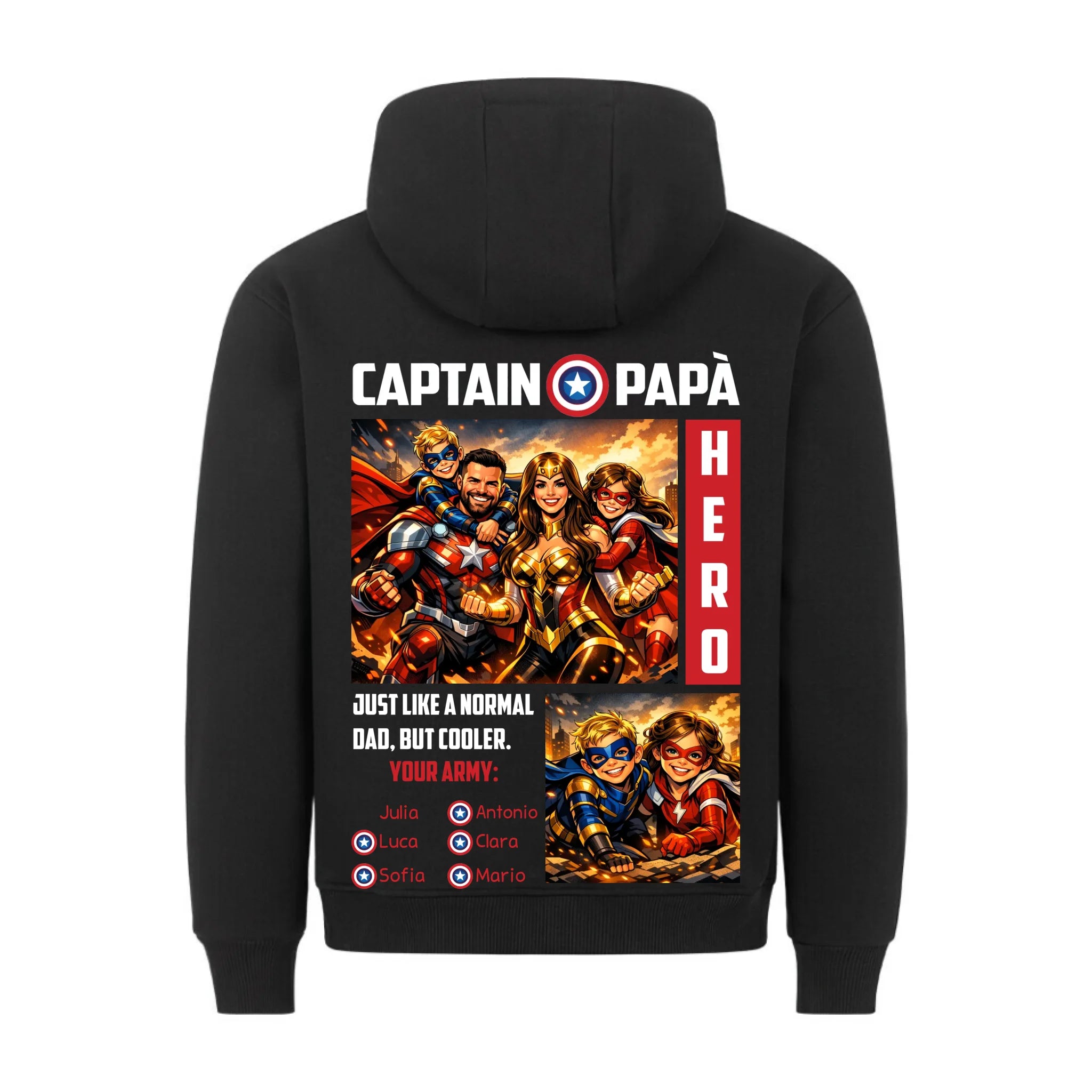 CAPTAIN PAPA - Felpa personalizzabile con stampa sul retro