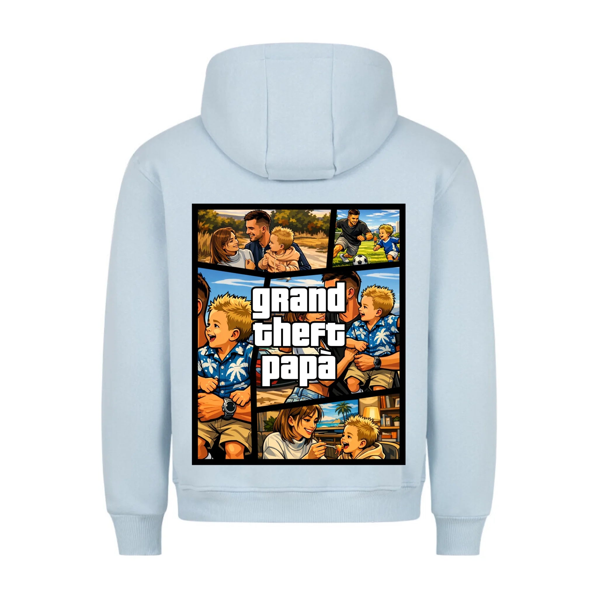 GRAND THEFT PAPA - Felpa con cappuccio personalizzabile con stampa sul retro