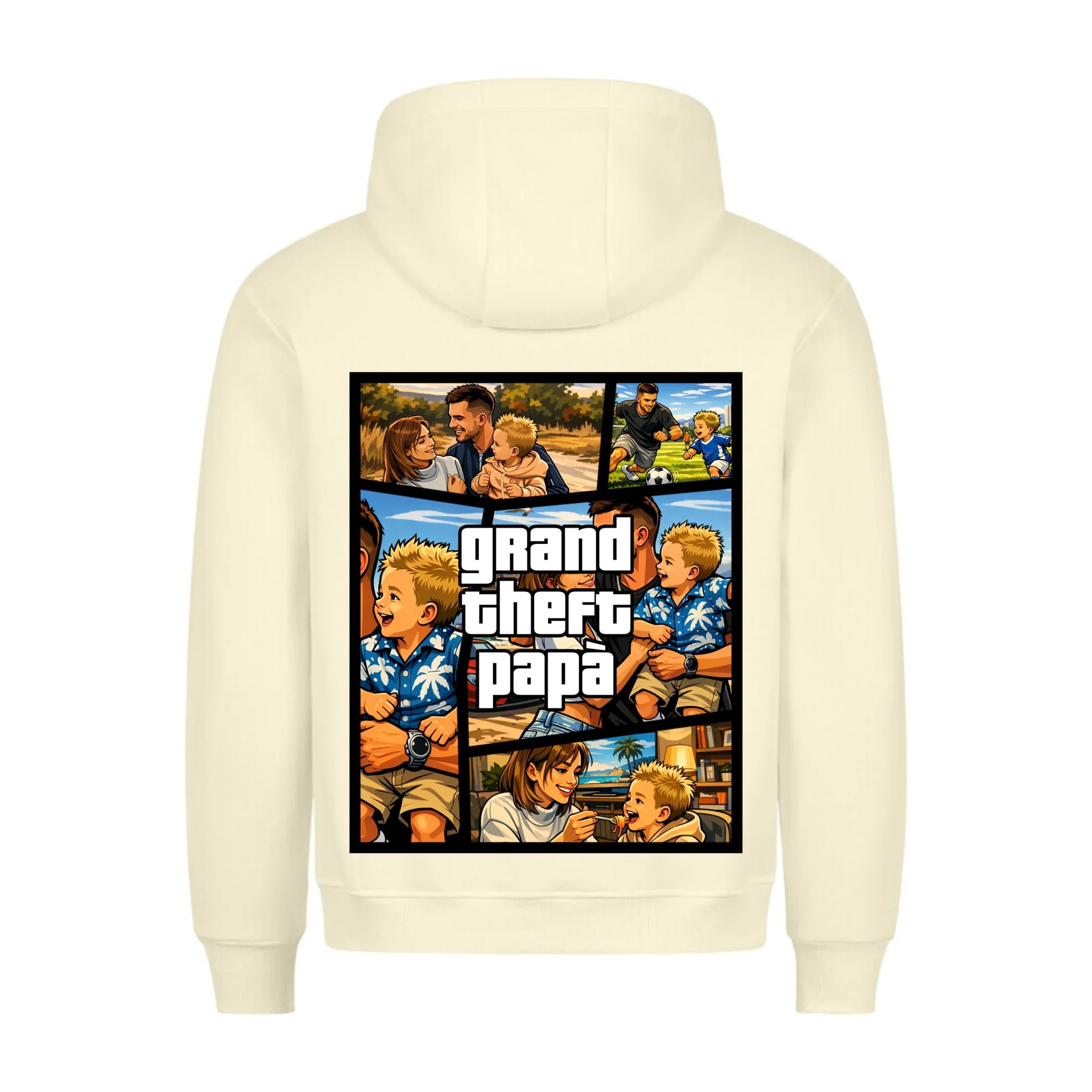 GRAND THEFT PAPA - Felpa con cappuccio personalizzabile con stampa sul retro