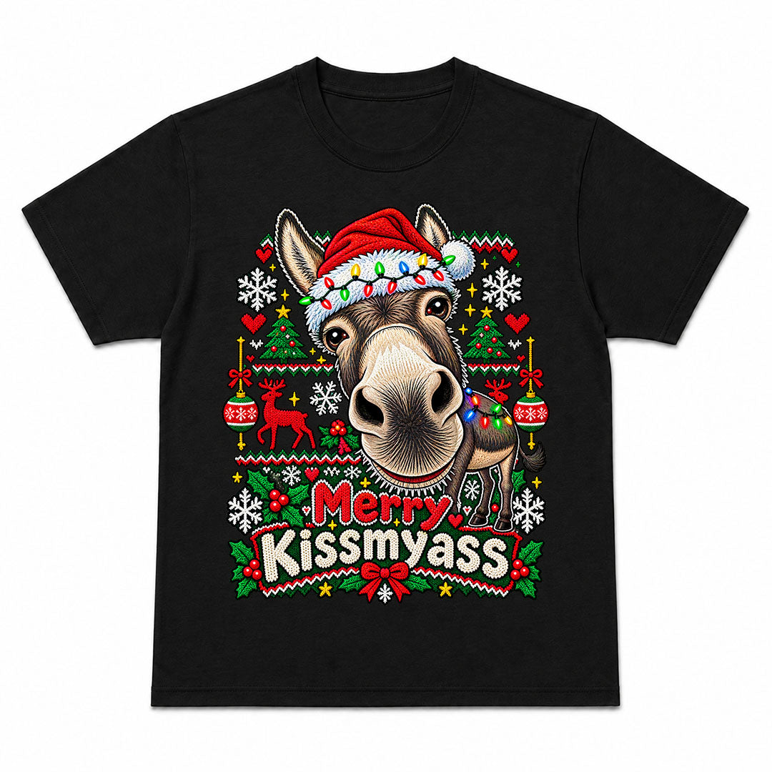 MERRY KISSMYASS - Kerst T-Shirt