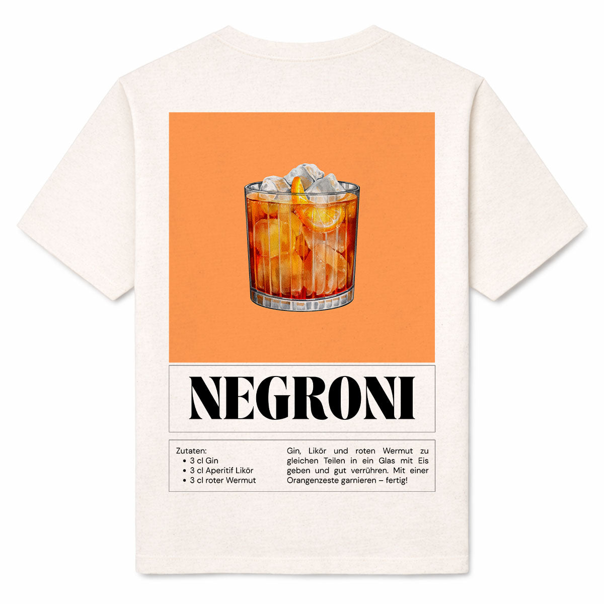 NEGRONI RECIPE - Premium T-Shirt Backprint