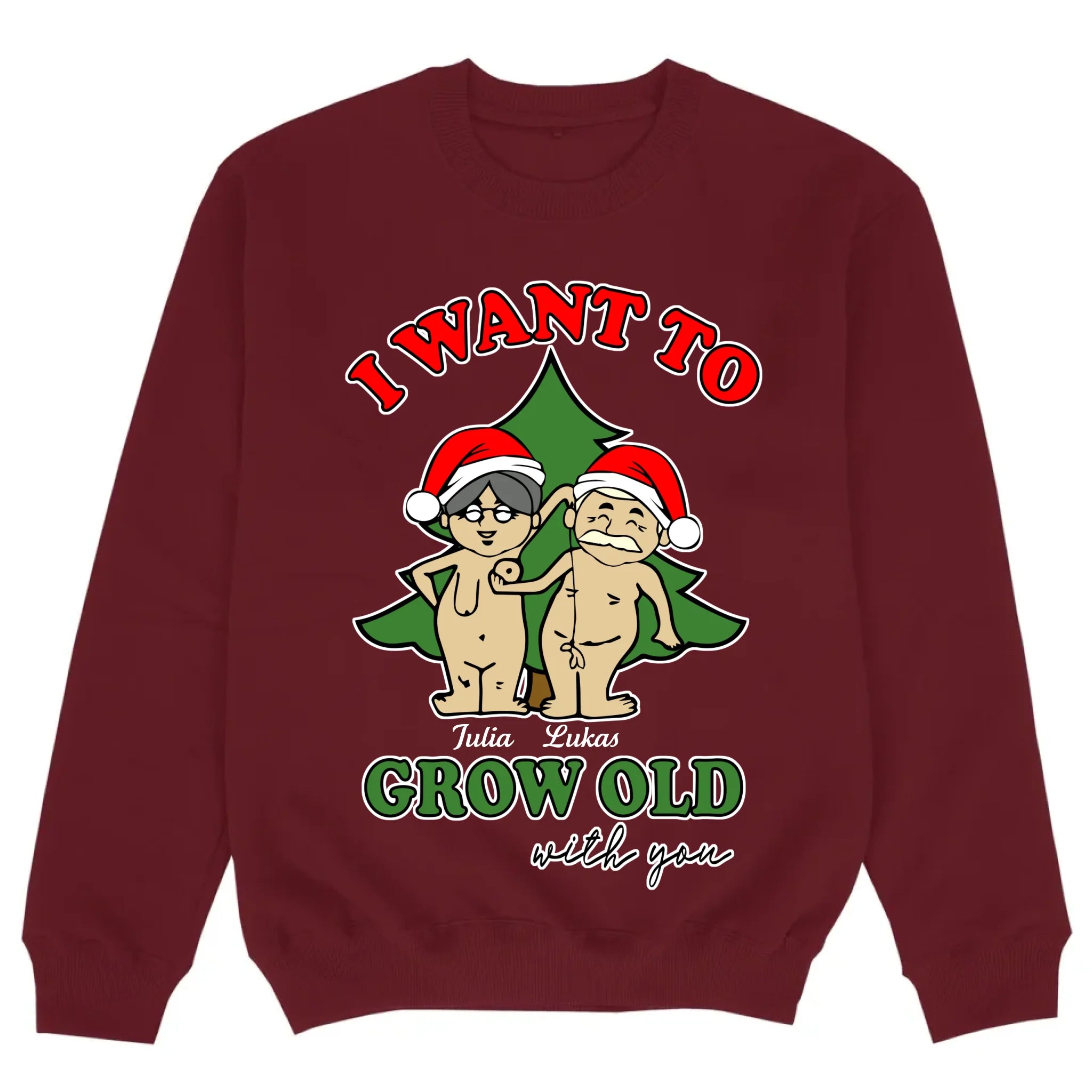 mockup sweater burgund