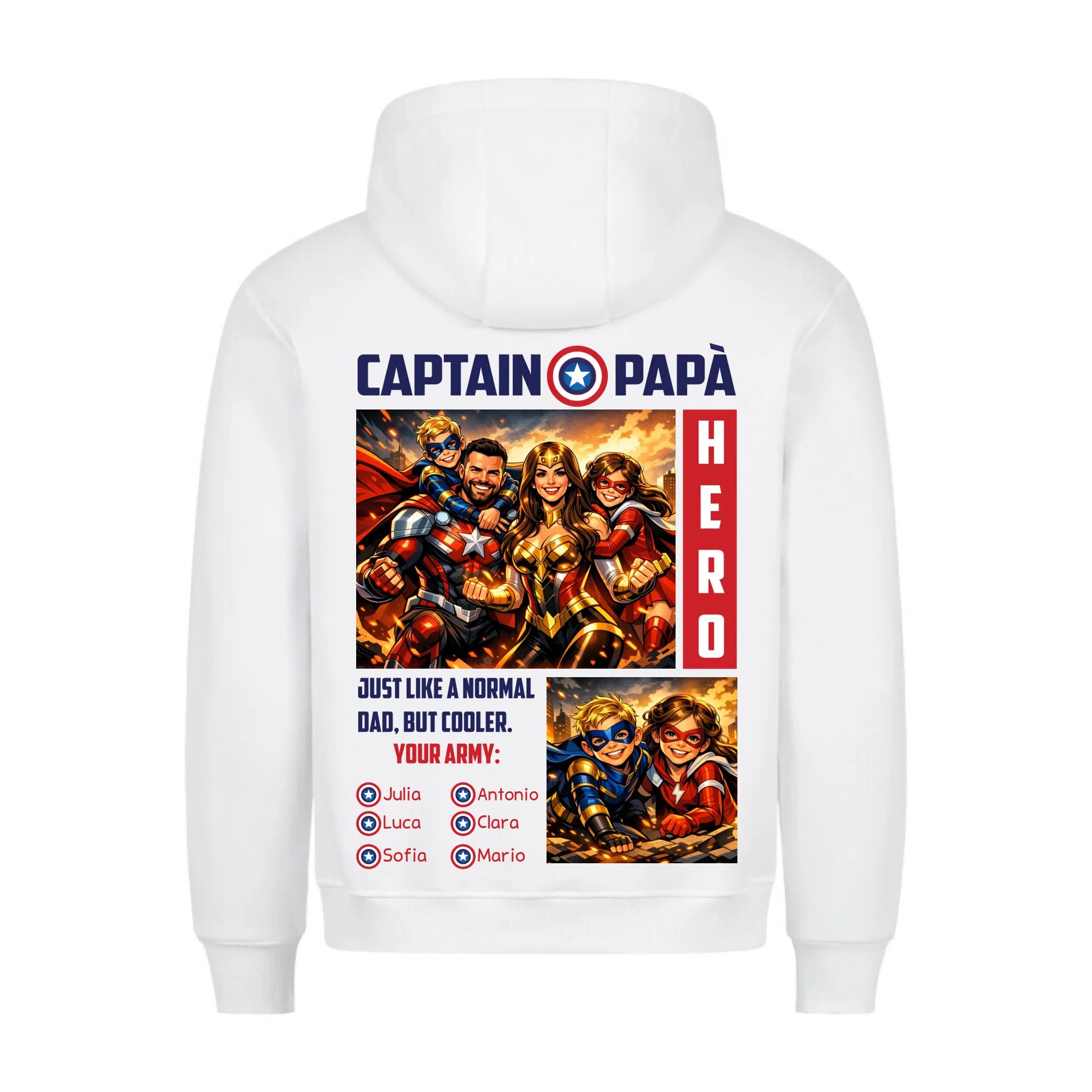 CAPTAIN PAPA - Felpa personalizzabile con stampa sul retro