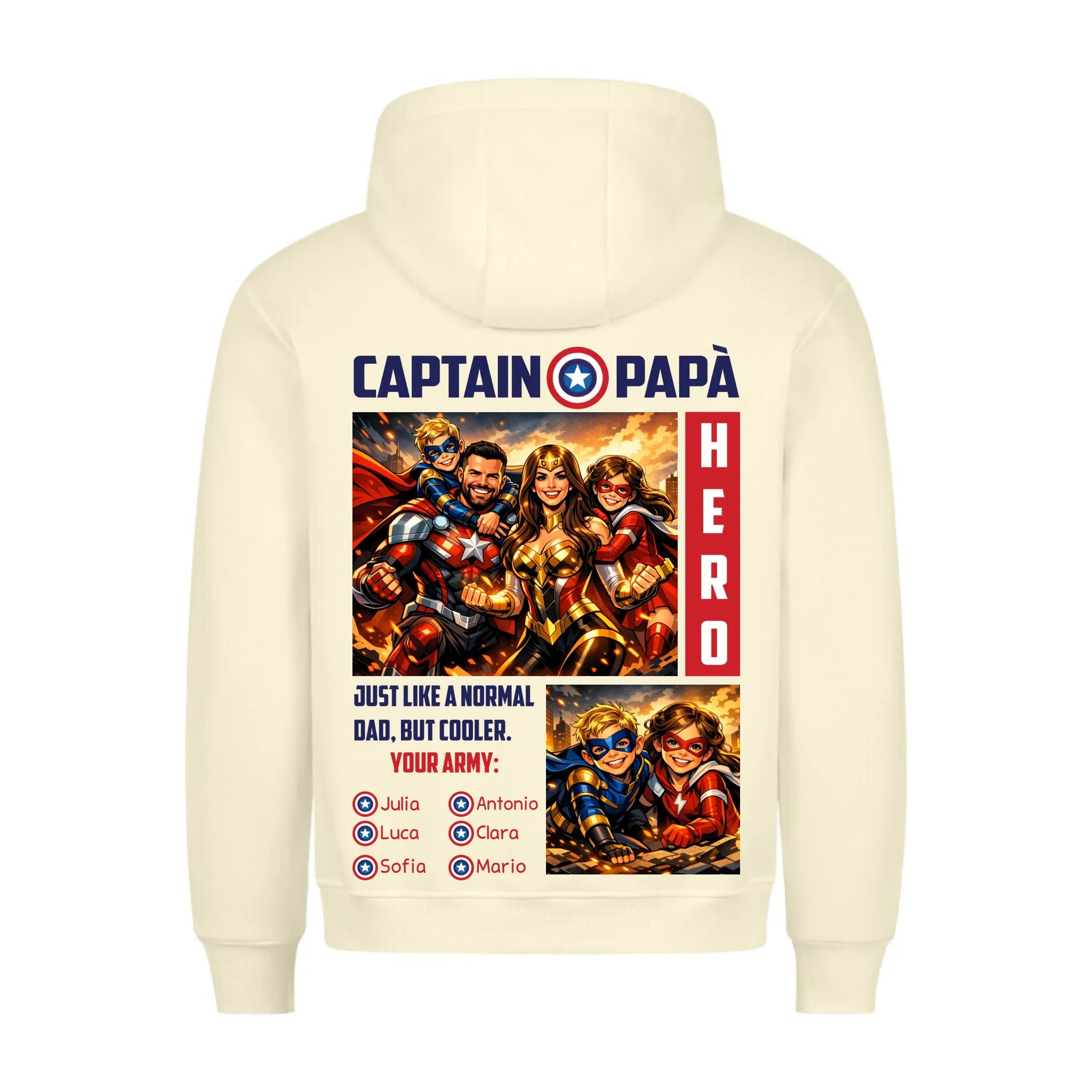 CAPTAIN PAPA - Felpa personalizzabile con stampa sul retro