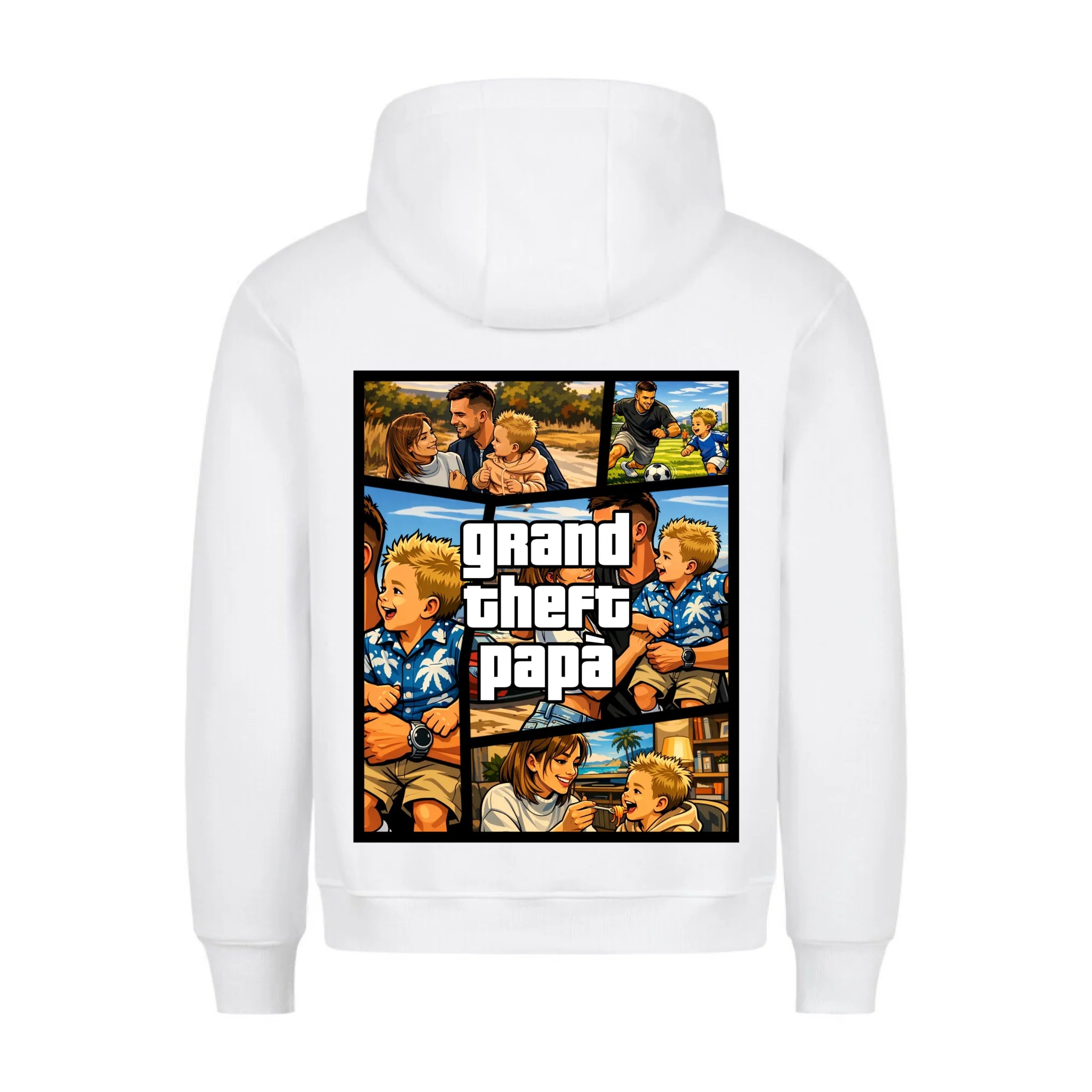 GRAND THEFT PAPA - Felpa con cappuccio personalizzabile con stampa sul retro