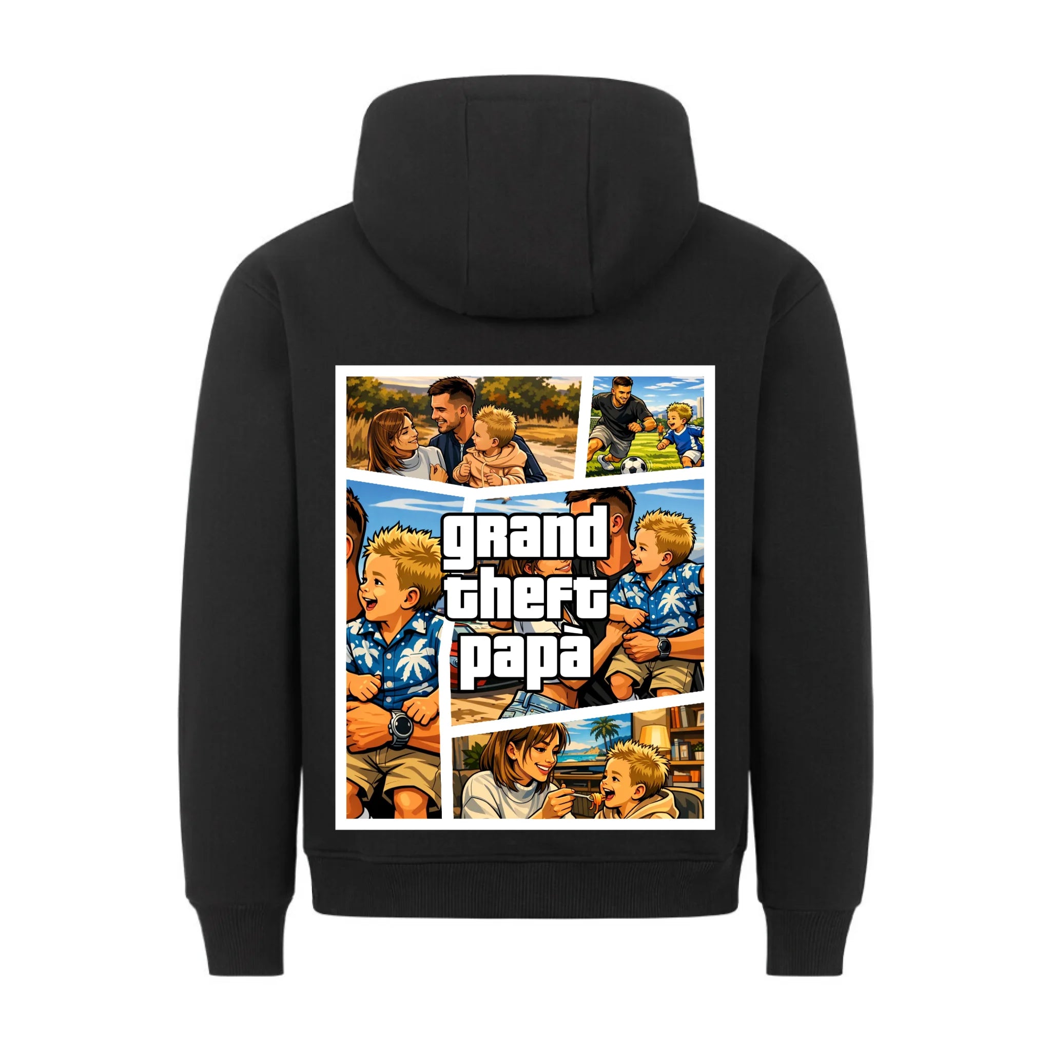 GRAND THEFT PAPA - Felpa con cappuccio personalizzabile con stampa sul retro
